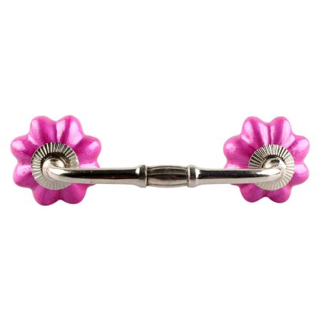 Solid Neon Pink Ceramic Melon Bridge Handle